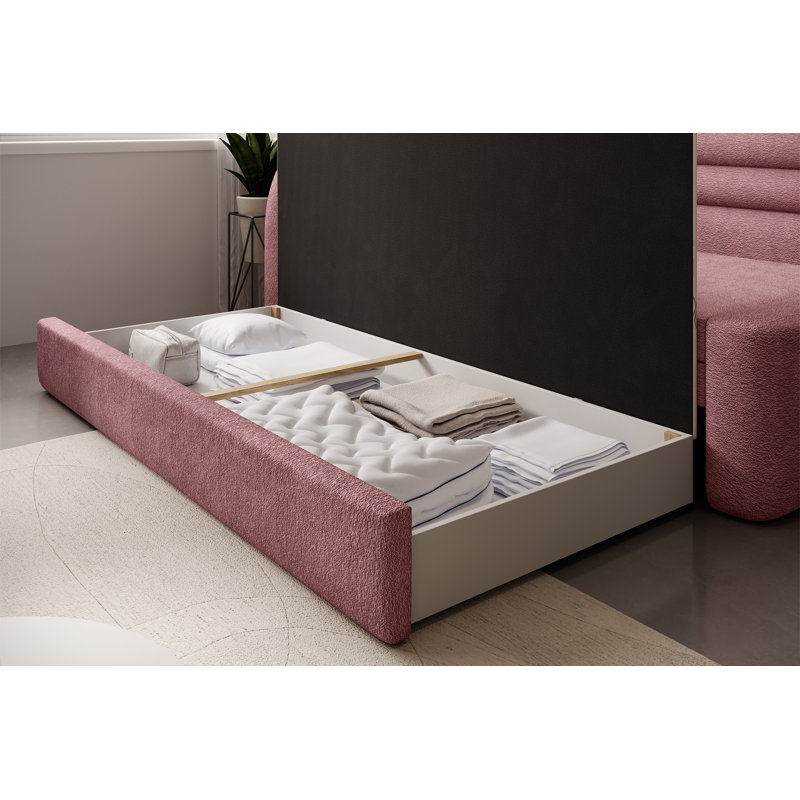 Atty 2 Seater Sofa Bed, Pink