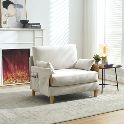 Canapé-lit inclinable pliable, convertible 3 en 1, idéal pour une chambre relaxante au décor moderne du milieu du siècle.