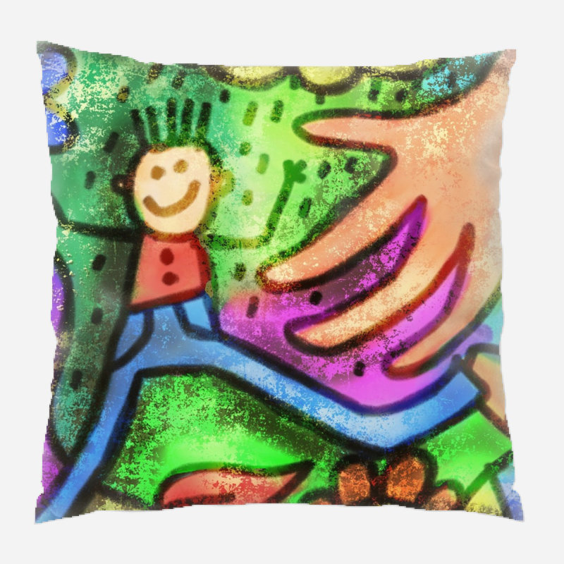 Housse de coussin d'extérieur carré Elraine, Microsuède, Intérieur