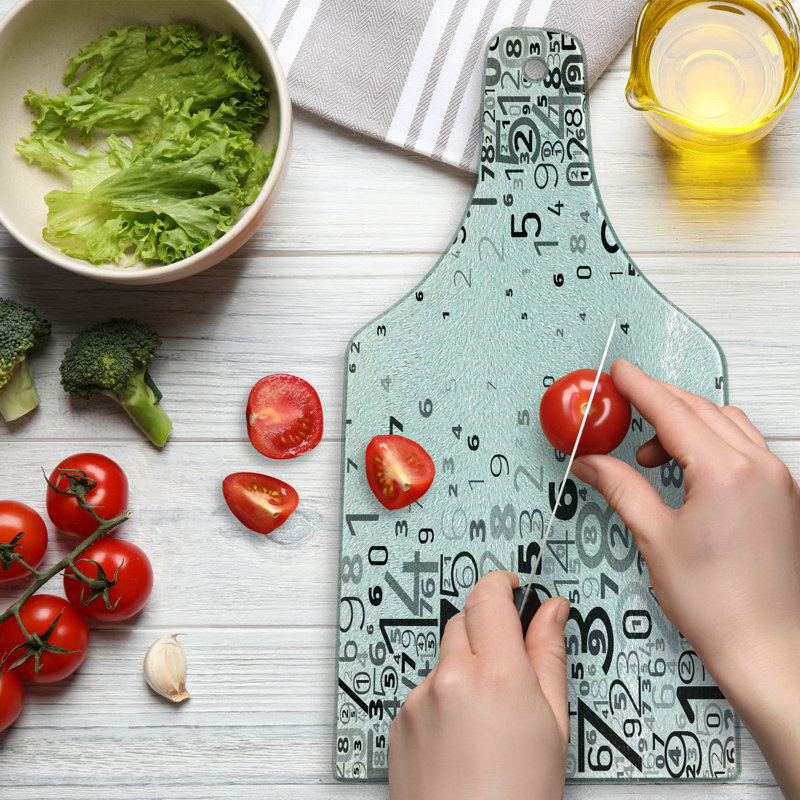 Modern Black and White Rectangular Glass Cutting Board