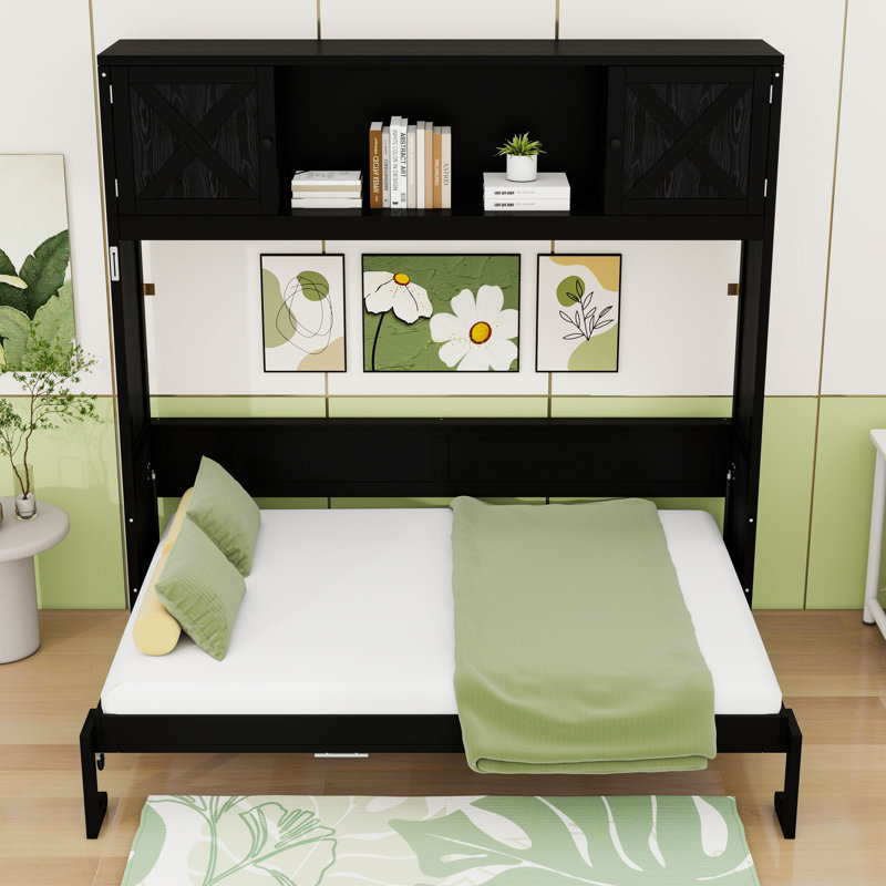 Full Murphy Bed with Storage Cabinets