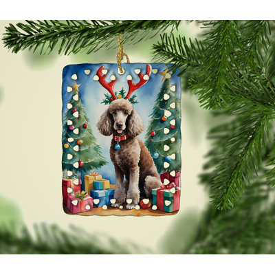 Ornement en porcelaine chocolat de Noël
