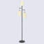 Lampe sur pied à branches 71 po avec 3 abat-jours cylindriques en lin et base noir mat