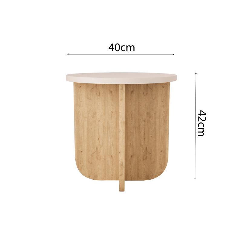 40cm Round Side Table, Compact Modern Wooden End Table, Minimalist Small Side Table for Living Room, Bedroom, Sofa & Corner Use, Easy Assembly, Space-Saving Accent Table