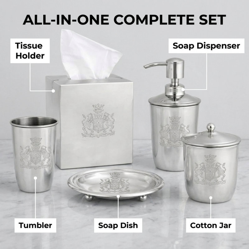 Durkee Collection Luxury Bathroom Accessories with Modern Home or Christmas present decor Elegance