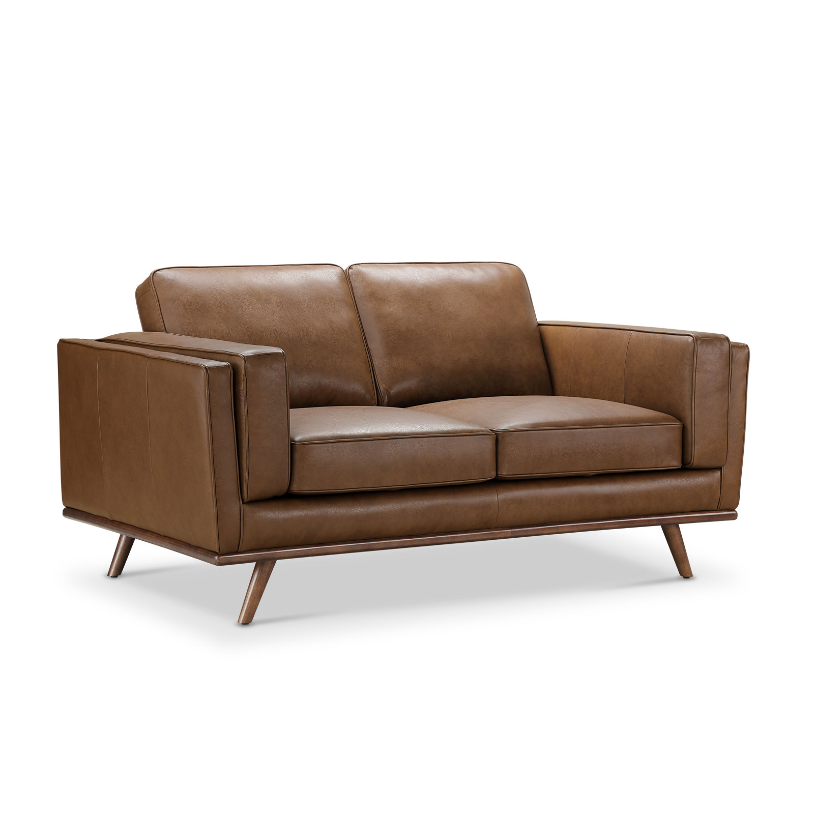 Barberena 67'' Upholstered Loveseat, Camel Genuine Leather