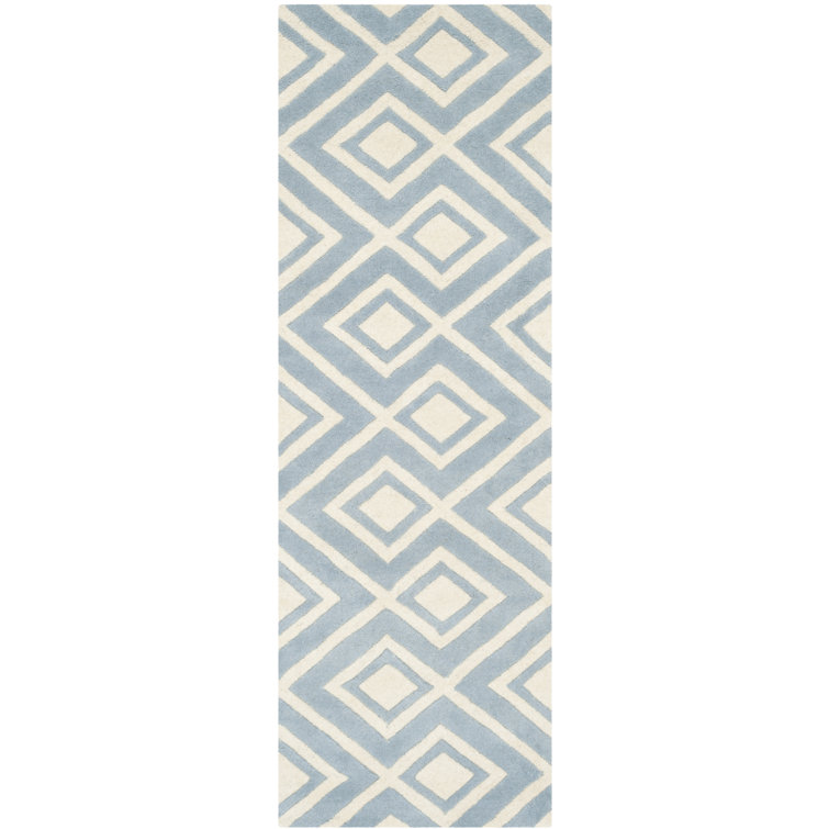 Huth Geometric Wool Hand Woven Area Rug
