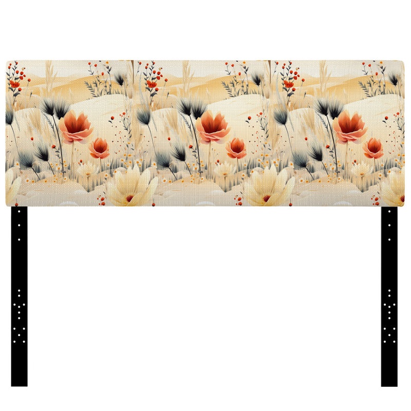 Kassi - Tête de lit tapissier à motif floral, Très grand
