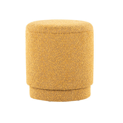 Tissu jaune au style contemporain, couvercles amovibles pour optimiser le rangement, assise confortable grâce au rembourrage en mousse, deux poufs, aucun assemblage requis, capacité de 113 kg, usage intérieur, 14,58