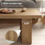Table basse 47,24 pouces cannelée rectangulaire pour salon, table d'appoint Farmhouse