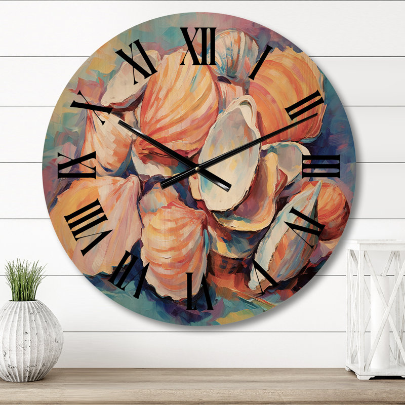 Horloge murale Expressionist Seashells Collage II, Petit