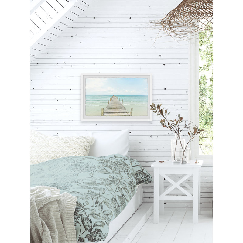 «Bright Ocean's View», reproduction de photo sur papier encadrée, H 30 po x l 45 po x P 1,5 po