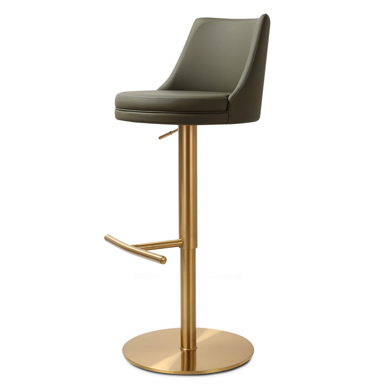 Tabouret de comptoir pivotant lisse Yark, Vert Fiori