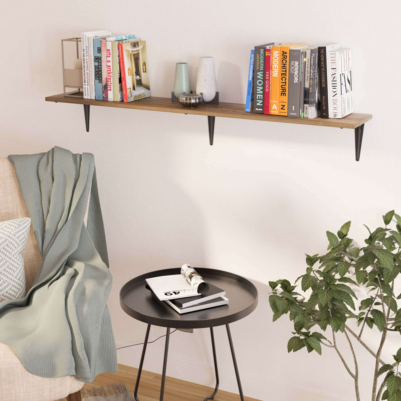 48'' Wall Bookshelves, Wood Floating Shelves, Deep Shelves Wall Mounted, Living Room Shelf, 6.6" H x 48" W x 8" D