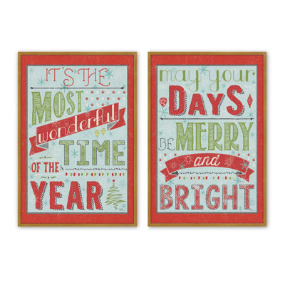 Frosted Merry Wishes, ensemble de 2 reproductions d'art