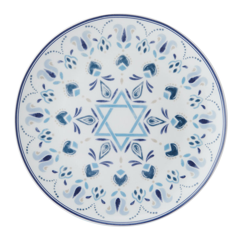 Hanukkah Celebration Bone China 9-In Salad Plates, Set Of 4