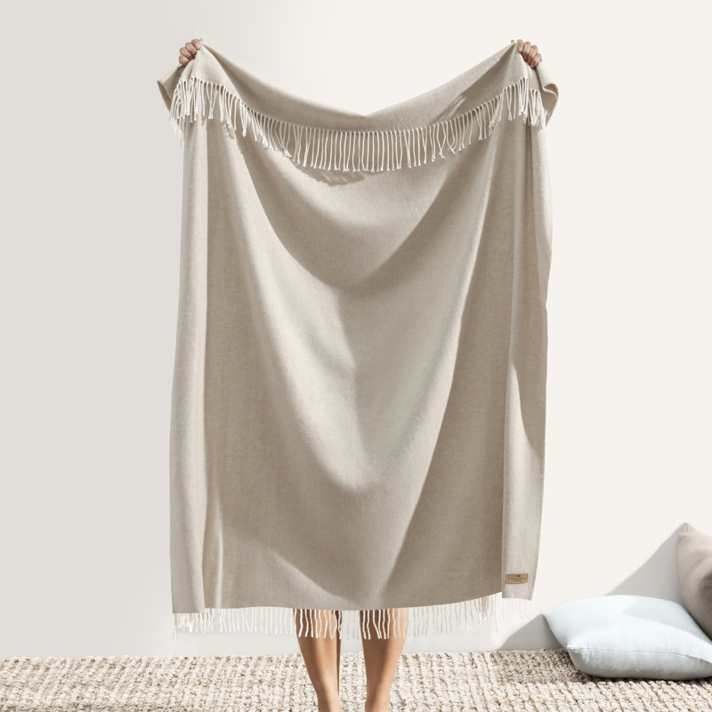 Italian Herringbone Throw Blanket, Charcoal