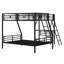 Lit superposé en métal avec lit mezzanine attaché et bureau