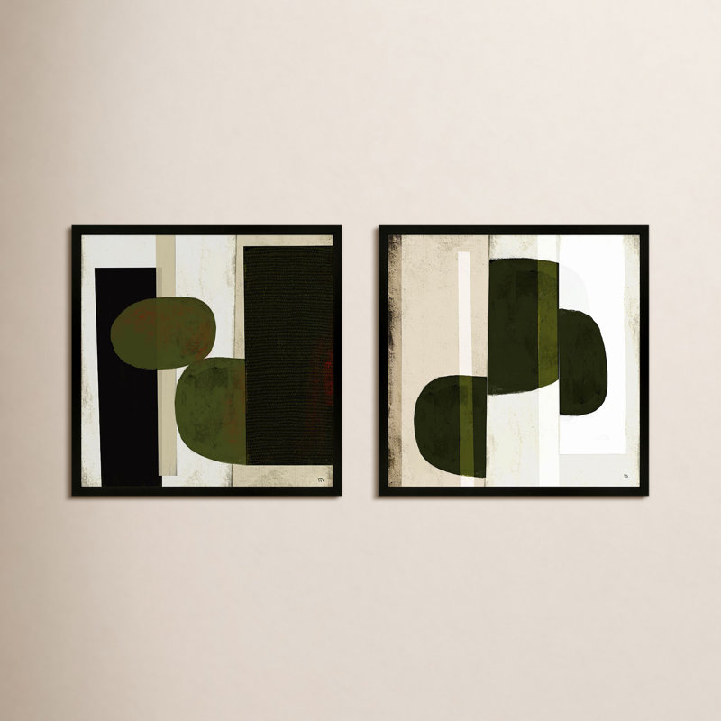 Collage Painting by StudioM, 30" H x 60" W, Black