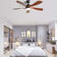 Ventilateur de plafond 52 pouces intérieur avec 3 couleurs à intensité variable 5 pales ABS moteur à courant continu réversible à télécommande noir avec lumière DEL-939693480-939693487