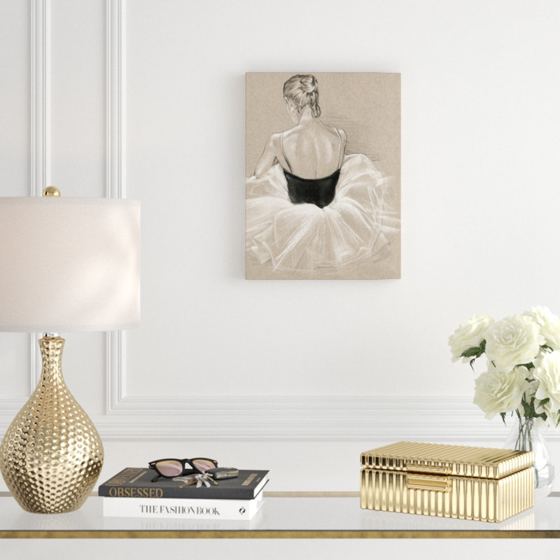 «Ballet Study II», peinture sur toile, Toile tendue, H 16 po x l 12 po x P 1,25 po