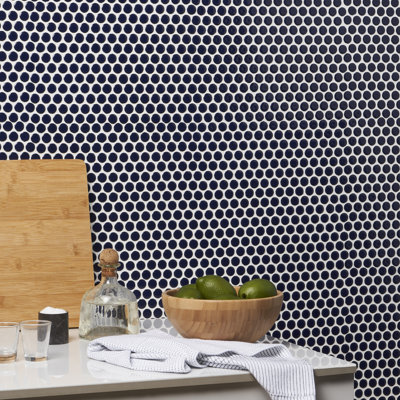 Carreau de mosaïque rond en céramique l 11,49 po x L 12,32 po Bliss