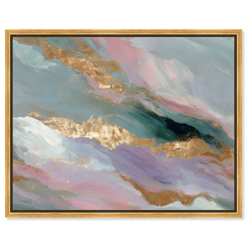 «Gemstone Hues II», reproduction d'art sur toile par Art Remedy, H 31 po x l 37 po, Cadre doré
