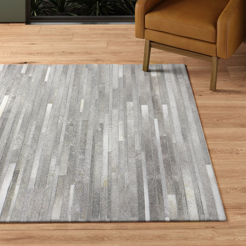 Zehner Cowhide Geometric Indoor Rug, Rectangle 9' x 12'