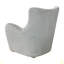 Chaise d'appoint pivotante en tissu de couleur zinc