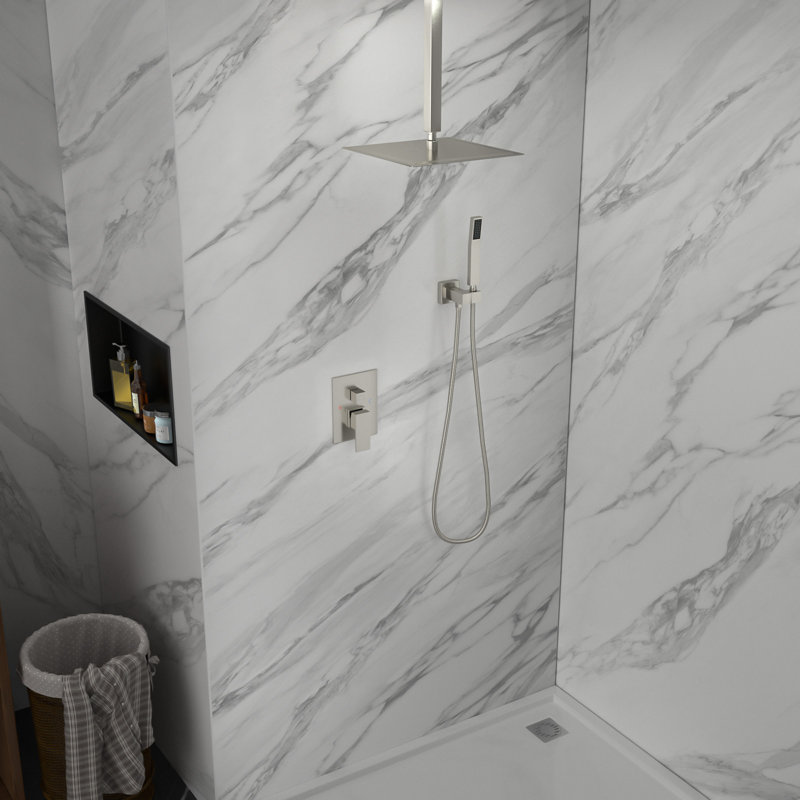 Pomme de douche avec système de douche 16 pouces, Nickel brossé