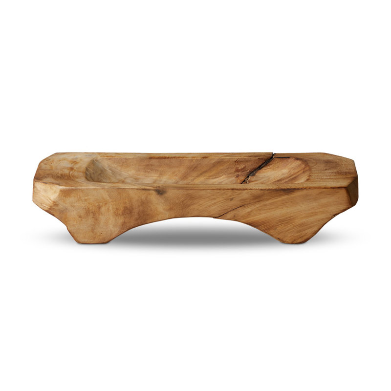 Silla Solid Wood Decorative Bowl, Burnt Reclaimed
