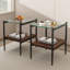 Table basse et tables de bout, ensemble de 3, table en verre trempé avec panneau de fibres à densité moyenne, tables modernes pour le salon-115022685