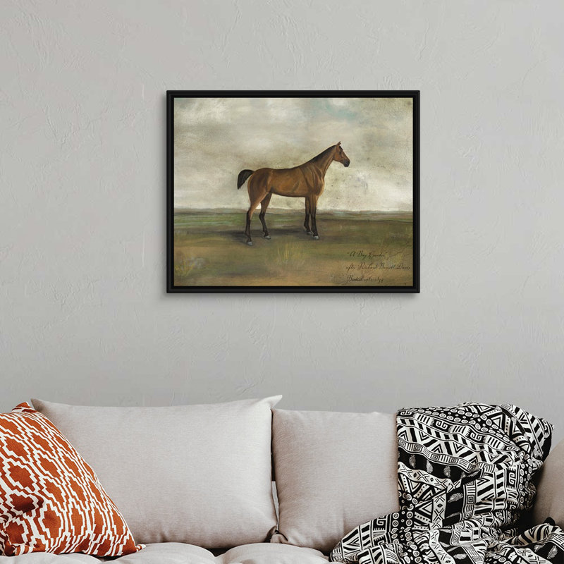 A Bay Hunter, art mural sur toile, Toile avec cadre noir, H 26 po x l 32 po x P 2 po