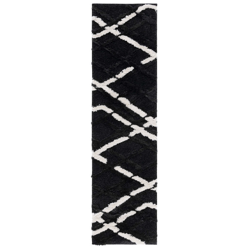 Hi-Lo Shag Performance Abstract Rug, Runner 2'2" x 8'