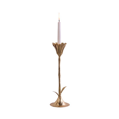 Gold Floral Candleholder, Large
