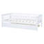 Lit de jour simple blanc avec lit gigogne et barrières de sécurité pour un sommeil paisible et confortable-612771663-612771661