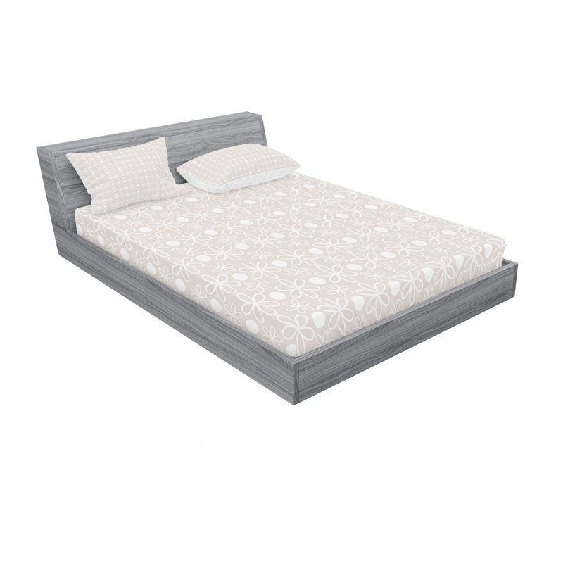 Ensemble de draps fleurs et pois, Ensemble de drap pour grand lit avec drap-housse