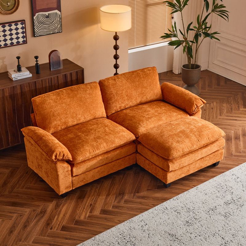 Causeuses-coussins Shugar, Chenille orange