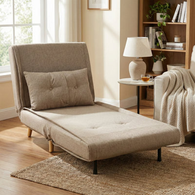 Upholstered Plain Weave / Muslin Convertible Chair