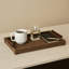 Plateau décoratif fabriqué à la main avec surface lisse texturée en suède - Parfait comme plateau de repose-pieds ou de table basse pour une décoration intérieure élégante - Plateau décoratif pour les essentiels de service ou d'organisation - 19 po, brun