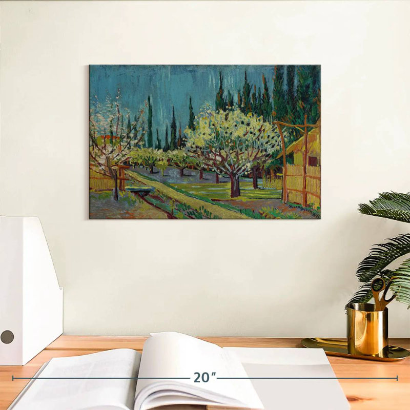 Harnek Orchard Borded By Cypresses, H 8 po x l 12 po