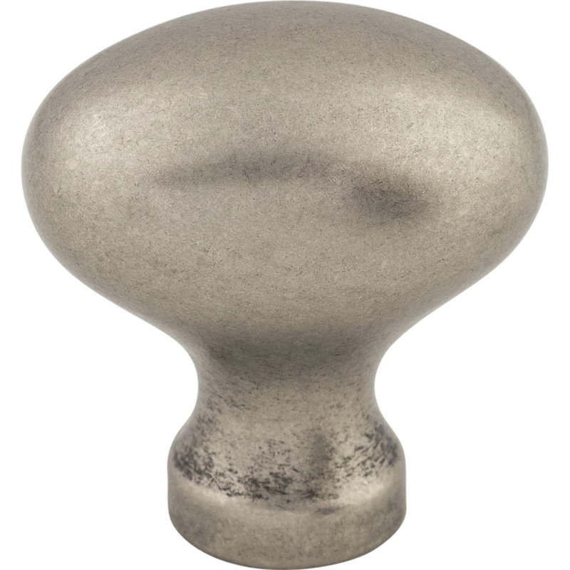Egg 1 1/4" Length Oval Knob, Pewter Antique