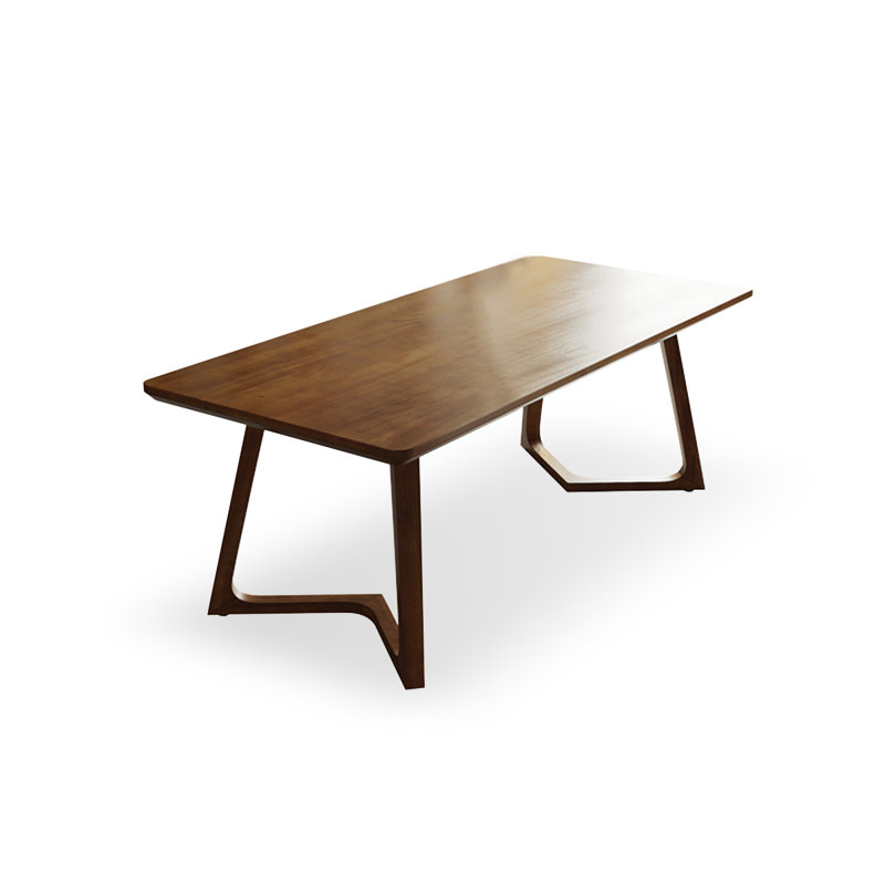 Brown Rectangle Solid Wood Dining Tables, 29.53"H x 55.12"L x 27.56"W