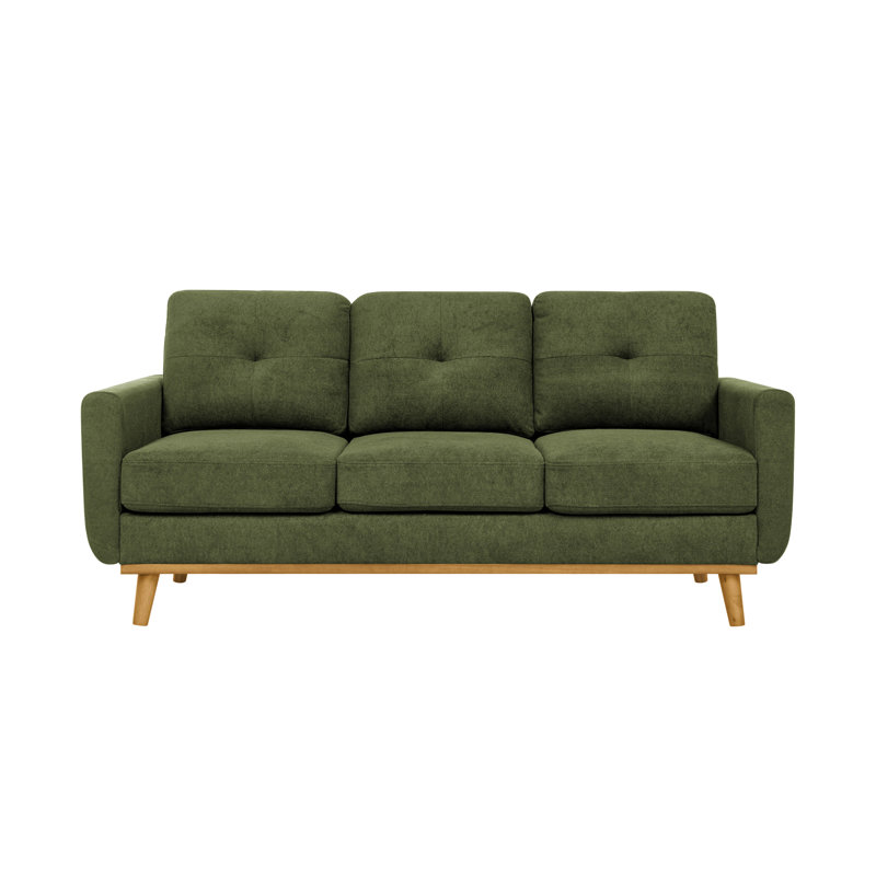 Canapé rembourré de 74 po de largeur, Vert
