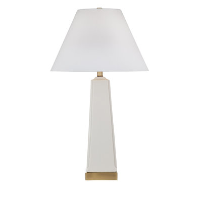 Lampe de table Worthington de 30 po en céramique blanche
