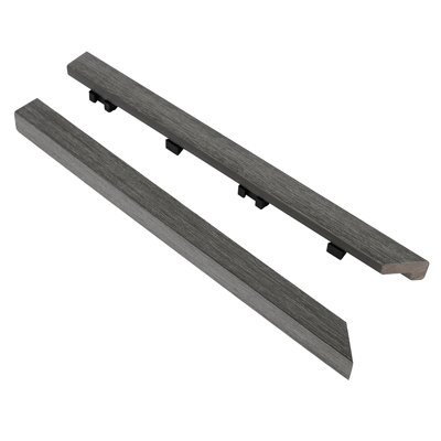 Carreau de terrasse d'extérieur 1/6 pi x 1 pi en argent argenté gris (2 pièces / boîte)