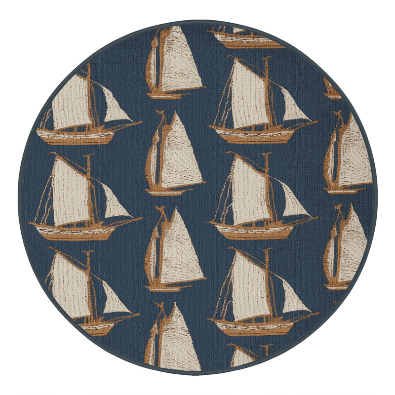  Tapis nautique lavable Schooners, Rond 7 pi