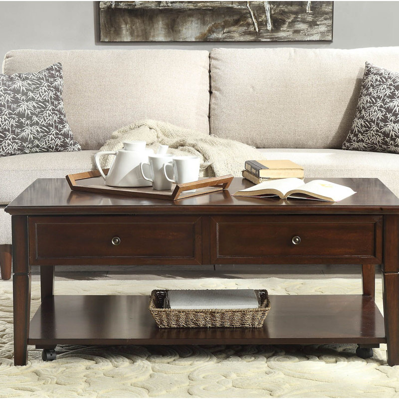 Wessels Single Coffee Table, Walnut, 20" H x 48" L x 26" W