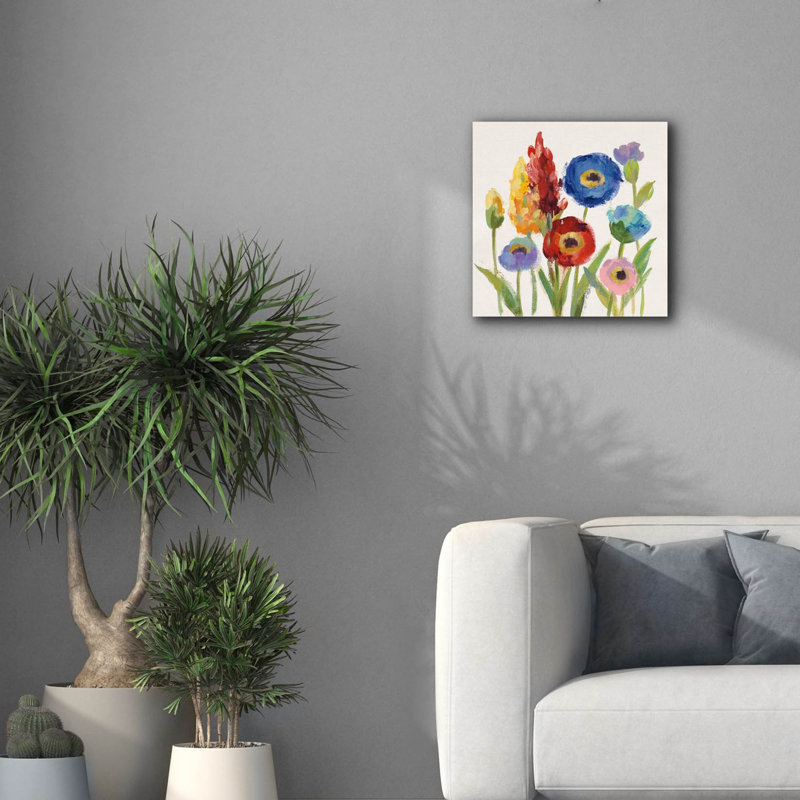 «Wild Garden I» par Silvia Vassileva, art mural sur toile, H 18 po x l 18 po x P 0,5 po