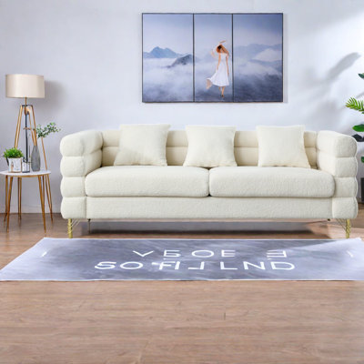 Compression Deep Seating Sectionals, Teddy Fabric Modern Home Sofa